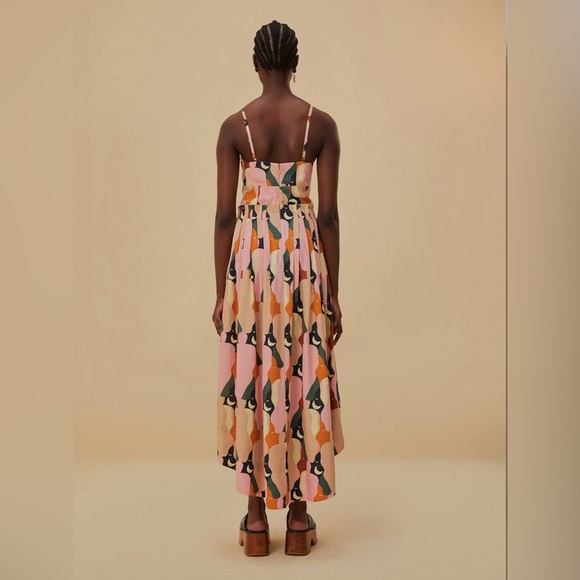 Farm Rio The Kiss Multicolor Sleeveless Midi Dress - Picture 5 of 10